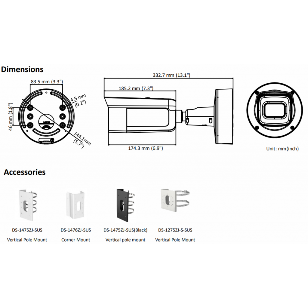 Caméra BULLET HIKVISION Varifocale DS-2CD2645FWD-IZS-B- 4MP (Noir) – Image 3