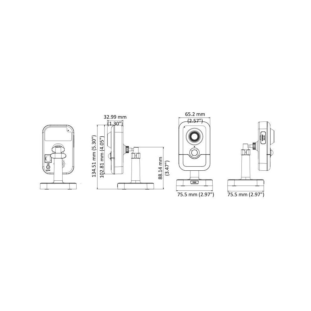 Caméra IP cube Hikvision DS-2CD2443G0-IW-2.8mm 4 MP, microphone, WiFi, micro SD – Image 2