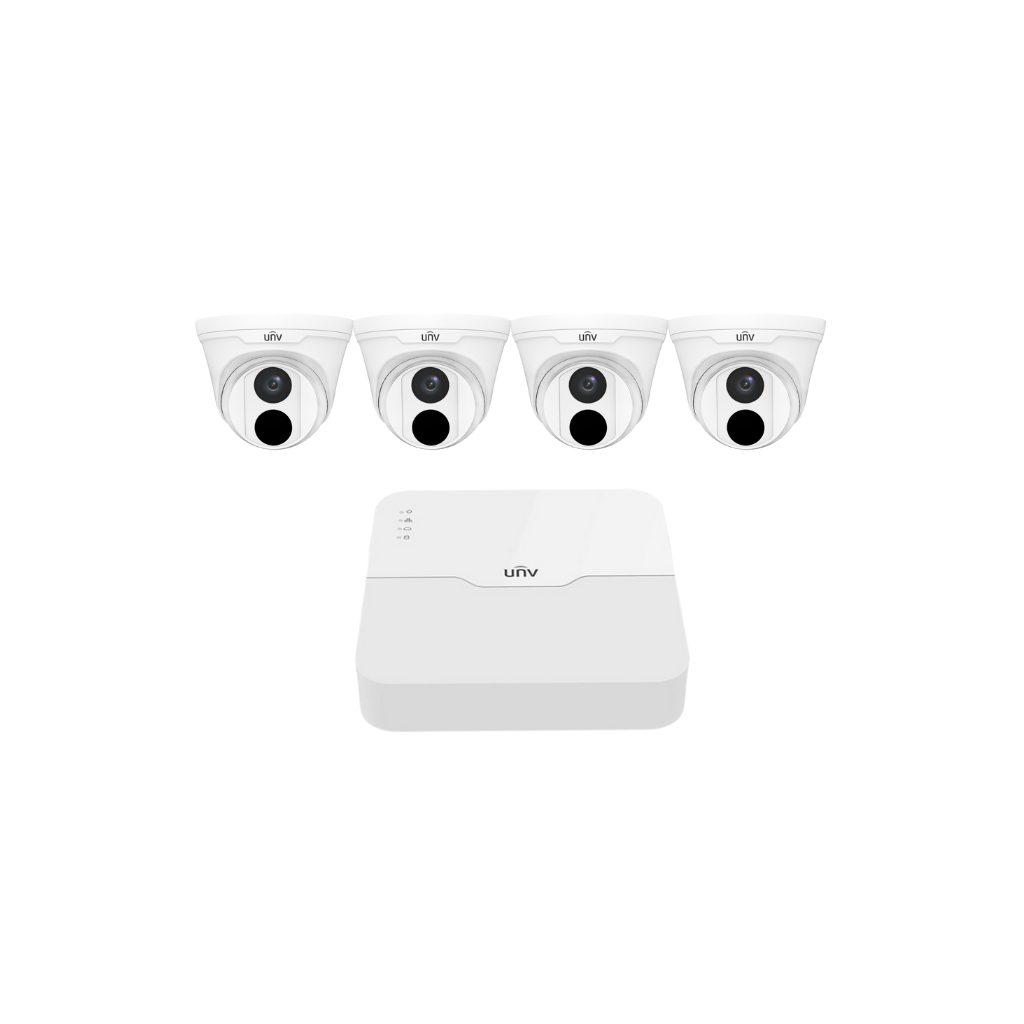 Kit de 4 caméras de vidéosurveillance blanche 4MP HIKVISION Uniview (BD4-UNV001-T4)