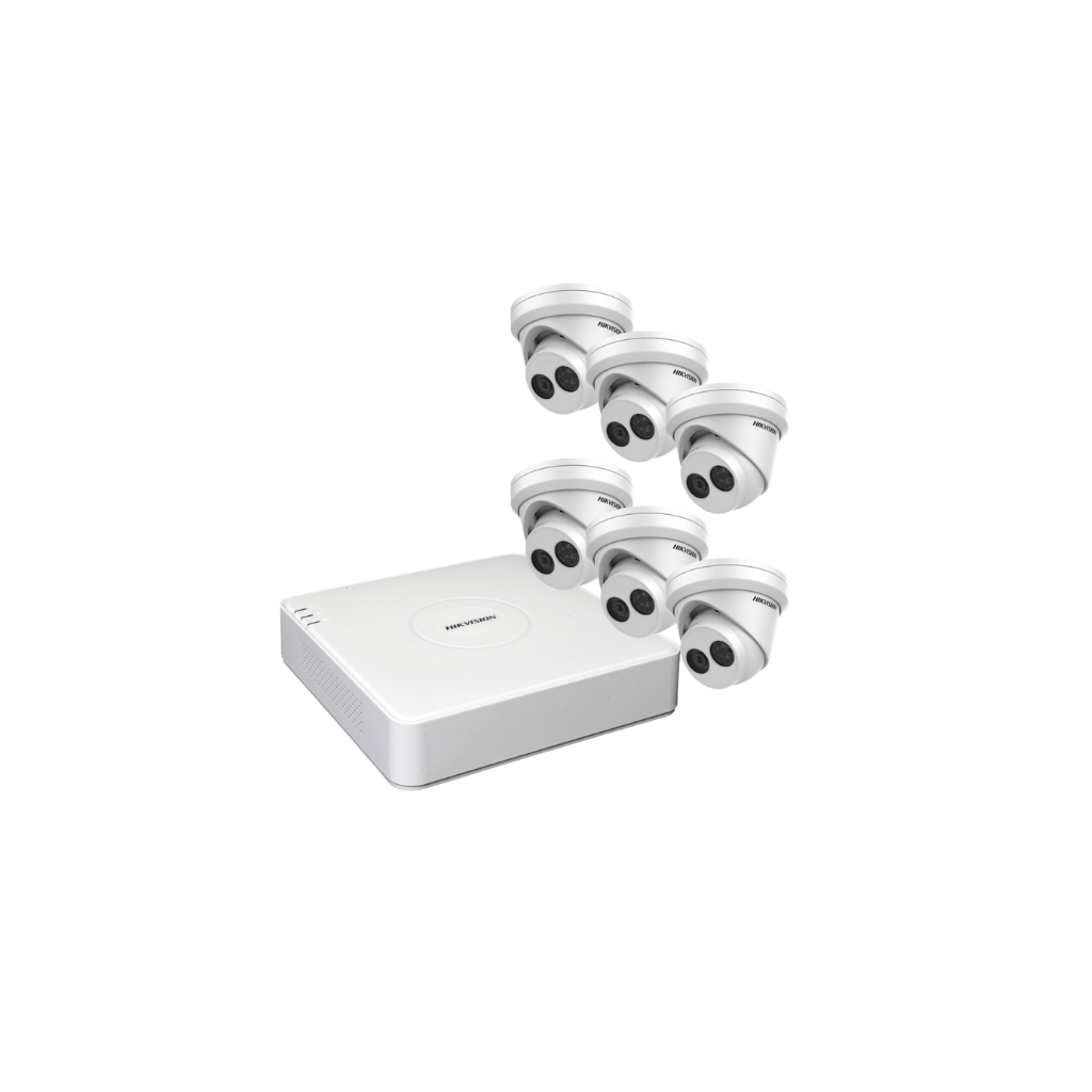 kit de 6 cameras de vidéosurveillance hikvision tourelle IP avec micro intégré (BD2-HIK001-T6U)