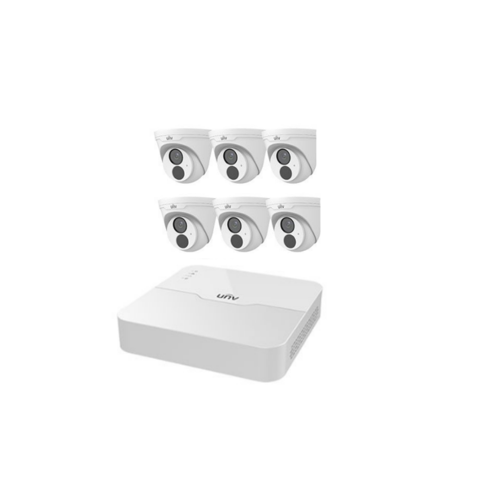 Kit 6 caméras tourelle IP 4MP, ensemble NVR Uniview 8 canaux avec Speed Dome Offert - HIKVISION Uniview (BD6-UNV002-T6Z)