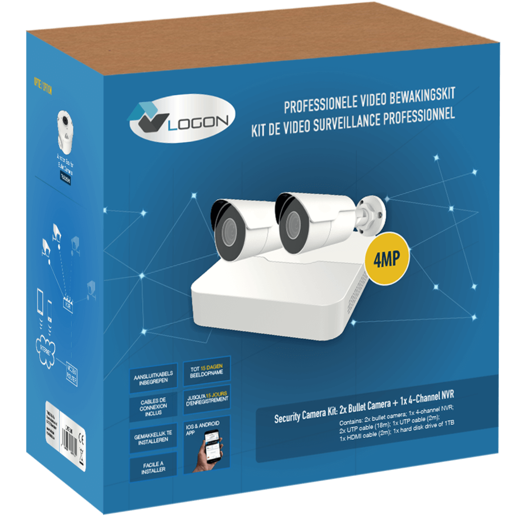 Kit de 2 caméras de surveillance - 2 Bullet 4MP - Logon (LVK300) – Image 2