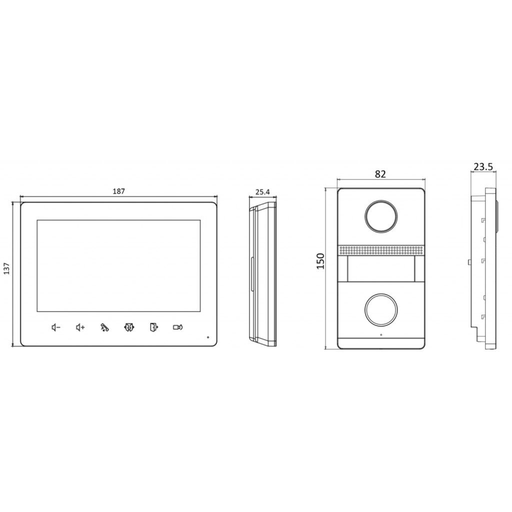 Kit Intercom 2 fils en acier inoxycable - non encastrable HIKVISION (DSKIS101PSURF) – Image 3