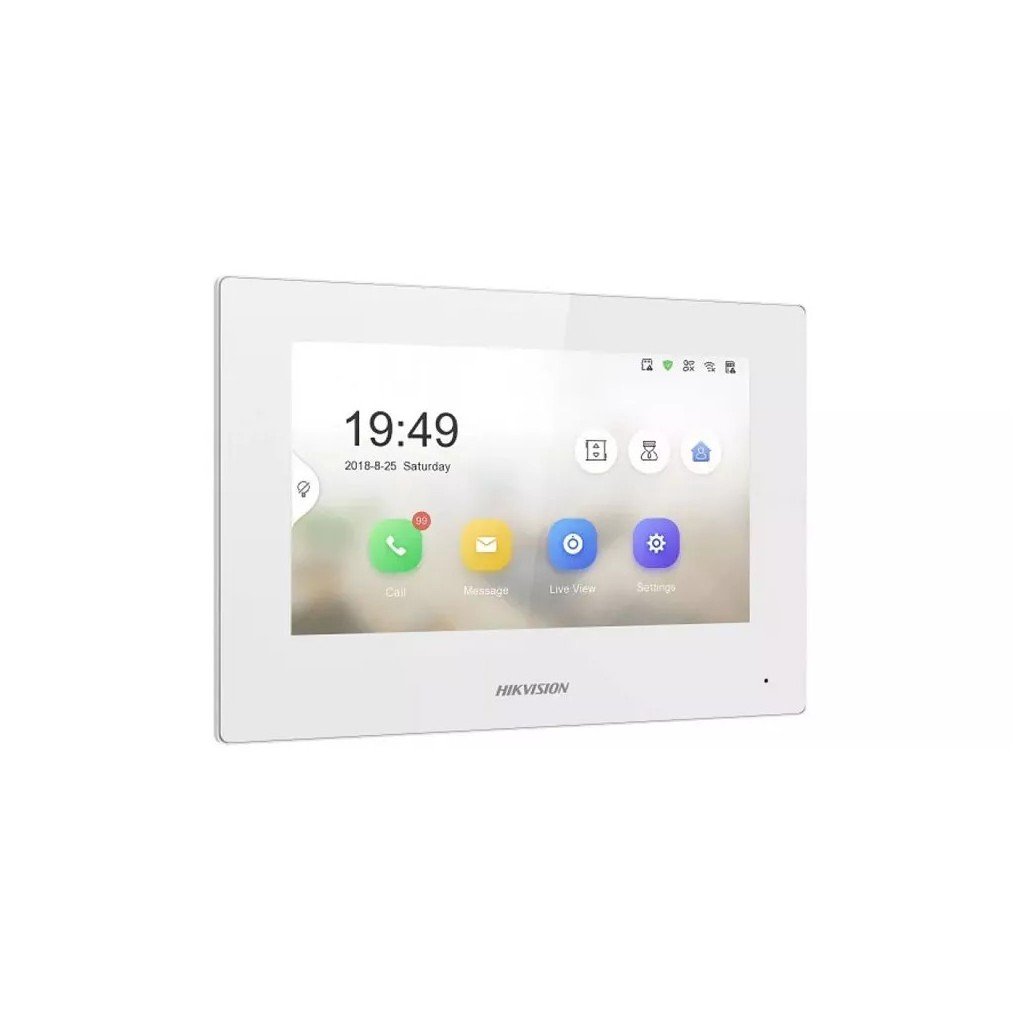 Ecran tactile Blanc 7 pouces 2 FILS HIKVISION - DS-KH6320-WTE2-W